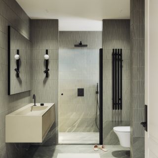 Душевая дверь MaybahGlass MGD-803-6 80см чёрный